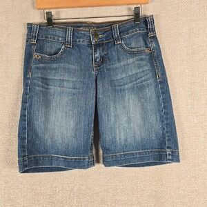 Industrial Cotton Womens Denim Bermuda Shorts Blue Medium Wash Size 9